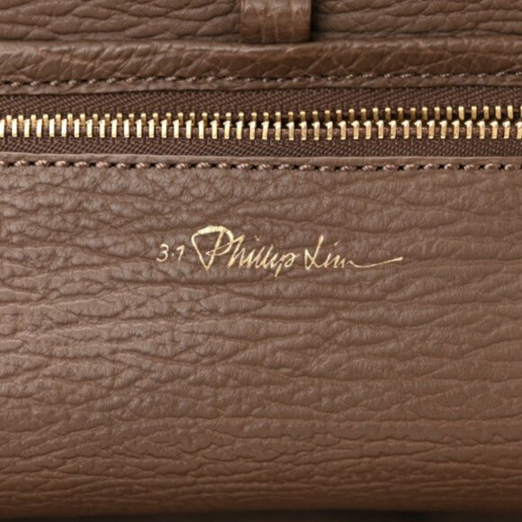 Authentic 3.1 PHILLIP LIM Textured Calfskin Medium Pashli Satchel in Taupe. - Picture 11 of 13